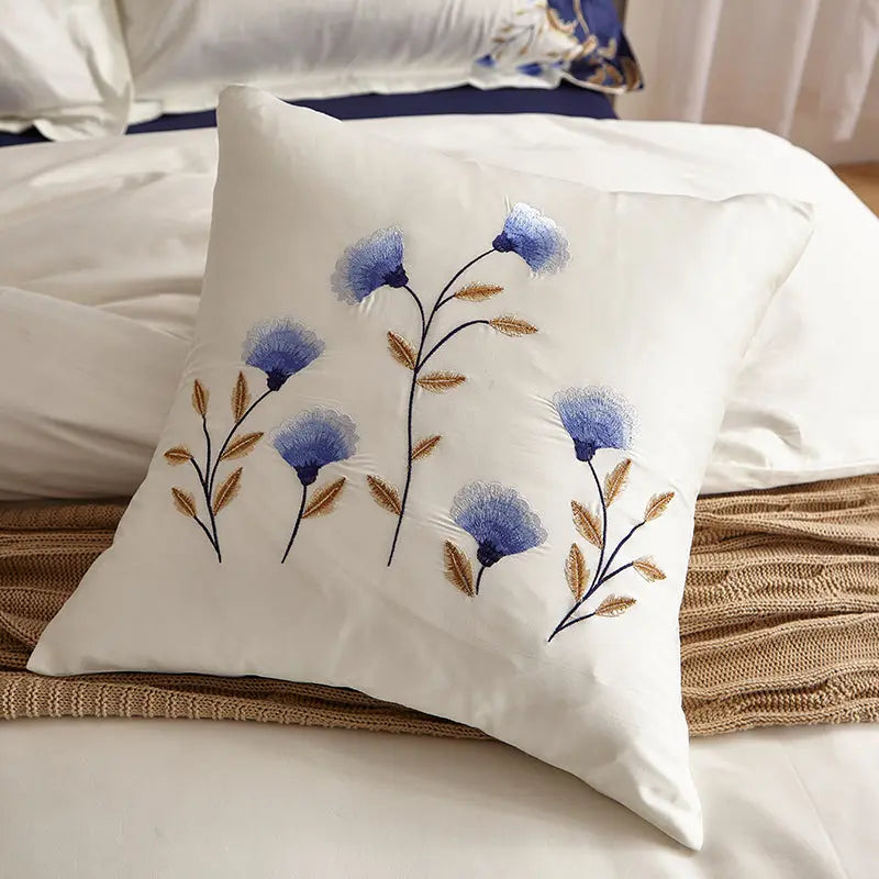 Zayden Luxury Embroidered Egyptian Cotton Duvet Set freeshipping - Decorfaure