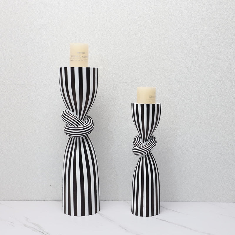 Zeb Striped Candleholder Decorfaure